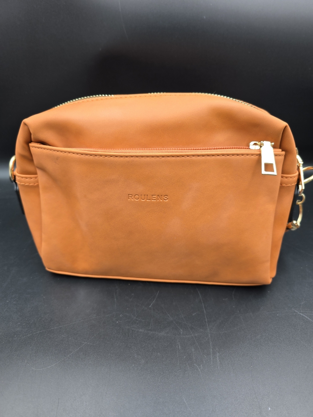 Roulens Women’s Tan Leather Crossbody Pouch